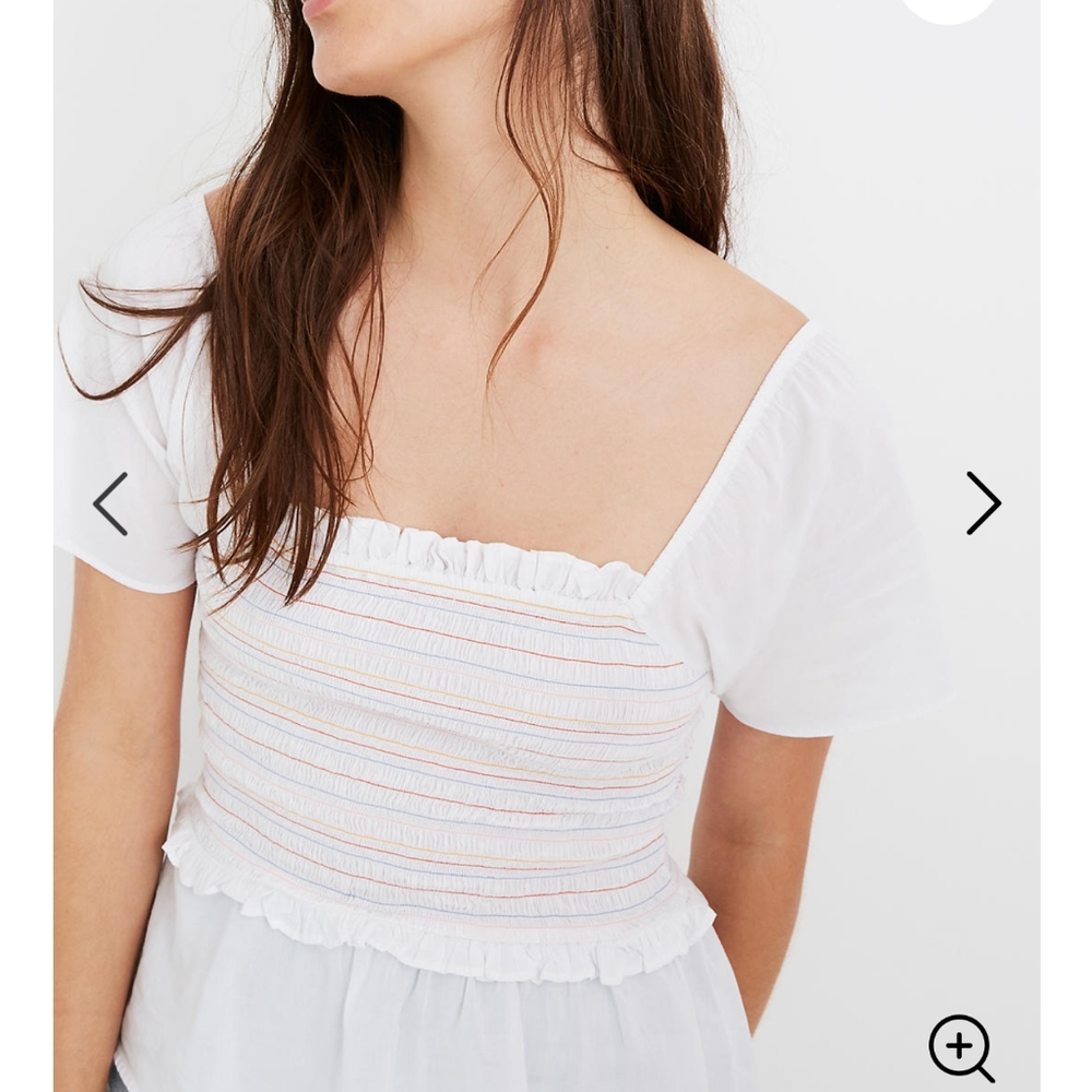Madewell - Smocked Flutter Sleeve top - NWT